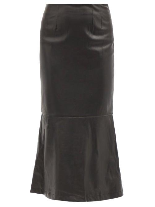 Staud - Laurel Faux-leather Fishtail Skirt - Womens - Black