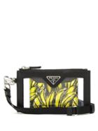 Matchesfashion.com Prada - Banana Print Leather Cardholder Pouch - Mens - Black Yellow