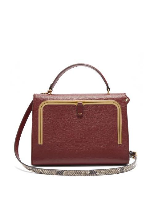 Matchesfashion.com Anya Hindmarch - Postbox Leather Bag - Womens - Burgundy
