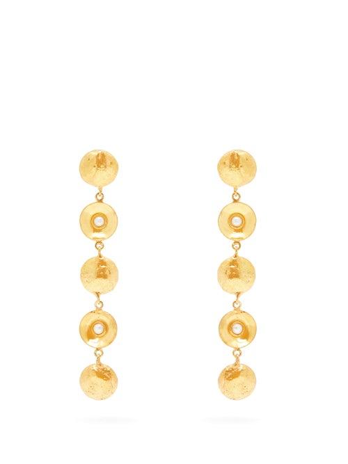 Matchesfashion.com Sylvia Toledano - Pearl Disc Charm Drop Earrings - Womens - Pearl