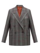 Matchesfashion.com Acne Studios - Janny Checked Wool-blend Jacket - Womens - Blue Multi