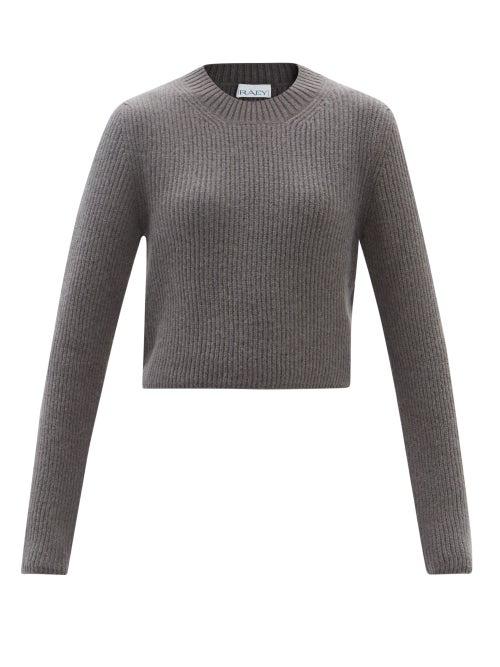Raey - Alpaca-blend Ribbed Sweater - Womens - Dark Grey