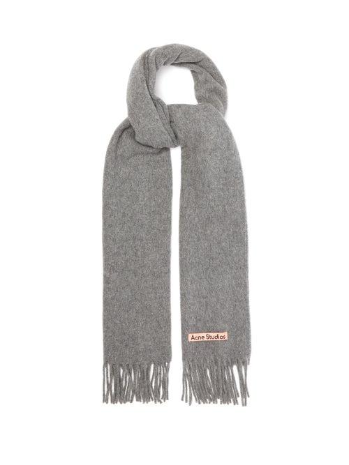 Acne Studios - Canada Narrow Fringed Cashmere Scarf - Womens - Grey