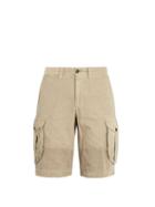 Matchesfashion.com Incotex - Mid Rise Straight Leg Cotton Cargo Shorts - Mens - Beige