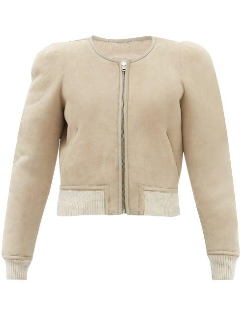 Isabel Marant Toile - Boden Reversible Cropped Shearling Jacket - Womens - Beige