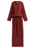 Albus Lumen Luna Hooded Tie-waist Cotton Kaftan