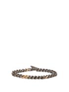 Matchesfashion.com M Cohen - Carved 18kt Gold And Sterling-silver Link Bracelet - Mens - Grey Multi