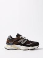 New Balance - 9060 Suede And Mesh Trainers - Mens - Black