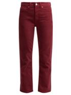 Matchesfashion.com Re/done Originals - High Rise Stovepipe Corduroy Jeans - Womens - Burgundy