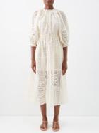 Rhode - Amara Cutout Broderie-anglaise Cotton Dress - Womens - Cream