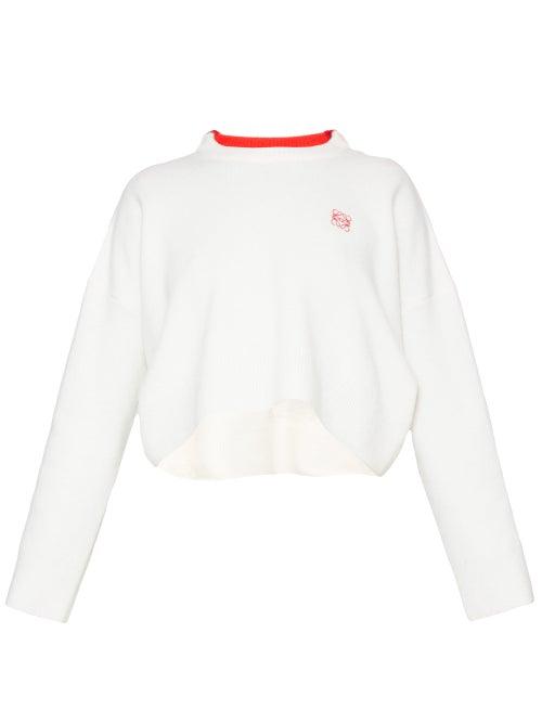 Matchesfashion.com Loewe - Anagram-embroidered Sweater - Womens - White