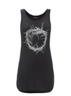 Matchesfashion.com Ann Demeulemeester - Thorn-print Ribbed Rayon-blend Tank Top - Womens - Black