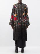 By Walid - Nancy 19th Century Silk Shawl Coat - Womens - Black Multi