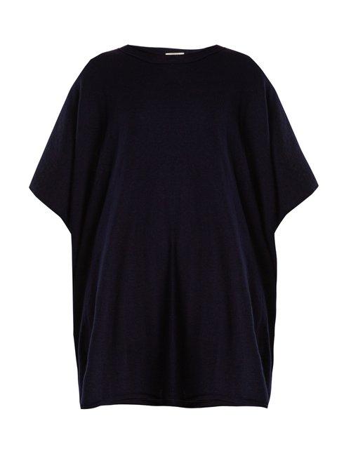 Matchesfashion.com The Row - Cafty Cashmere Blend Poncho - Womens - Navy