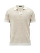 Matchesfashion.com Thom Sweeney - Open-collar Cotton-blend Polo Shirt - Mens - Cream