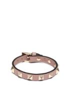 Matchesfashion.com Valentino - Rockstud Leather Bracelet - Womens - Beige