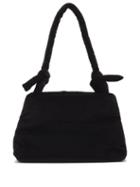 Matchesfashion.com Kassl Editions - Lady Knotted-strap Cotton-velvet Shoulder Bag - Womens - Black