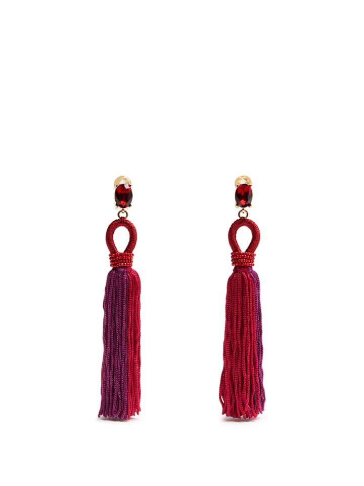 Oscar De La Renta Tassel-drop Clip-on Earrings