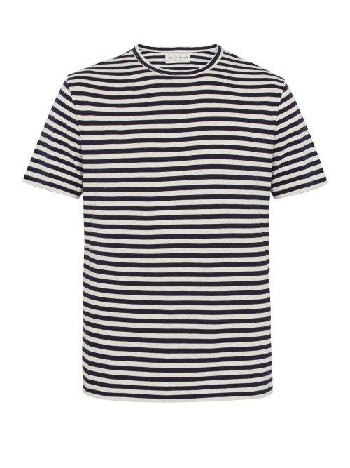Matchesfashion.com Officine Gnrale - Striped Cotton T Shirt - Mens - Black White
