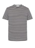 Matchesfashion.com Officine Gnrale - Striped Cotton T Shirt - Mens - Black White