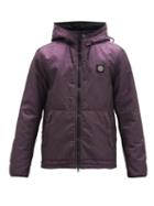 Matchesfashion.com Stone Island - Logo-patch Shell-seersucker Hooded Jacket - Mens - Purple