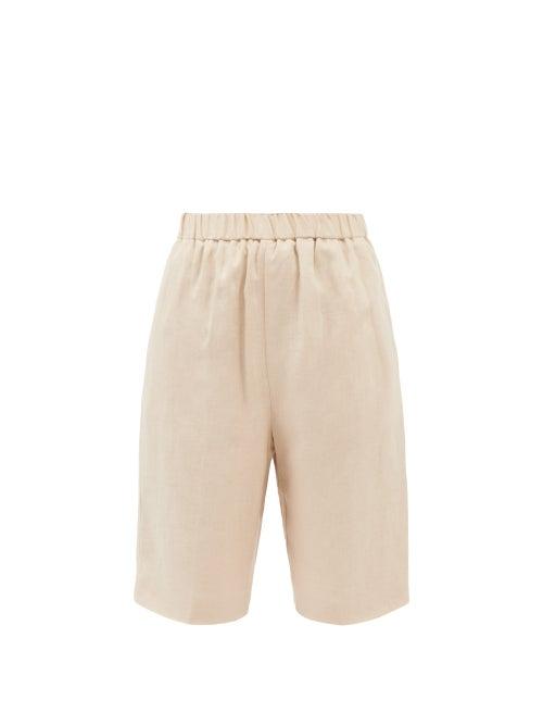 Albus Lumen - Mare Linen Shorts - Womens - White