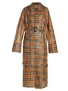Burberry Point-collar Printed-check Trench Coat