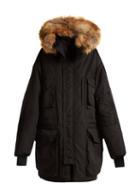 Matchesfashion.com Vetements - Bro Fur Trimmed Hooded Double Layer Canvas Parka - Womens - Black