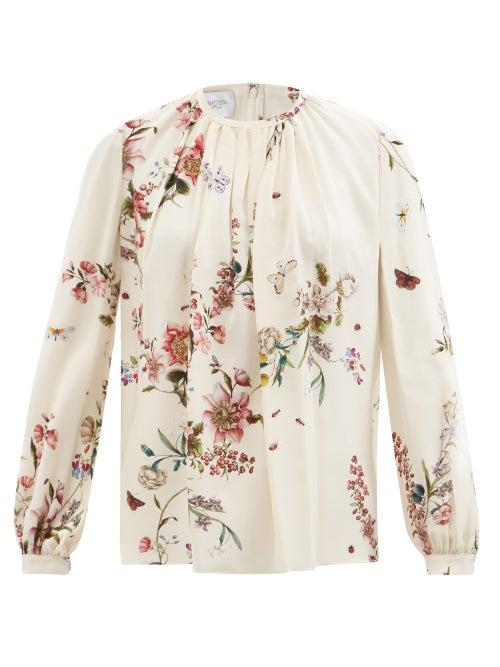 Giambattista Valli - Floral-print Silk-georgette Blouse - Womens - Cream
