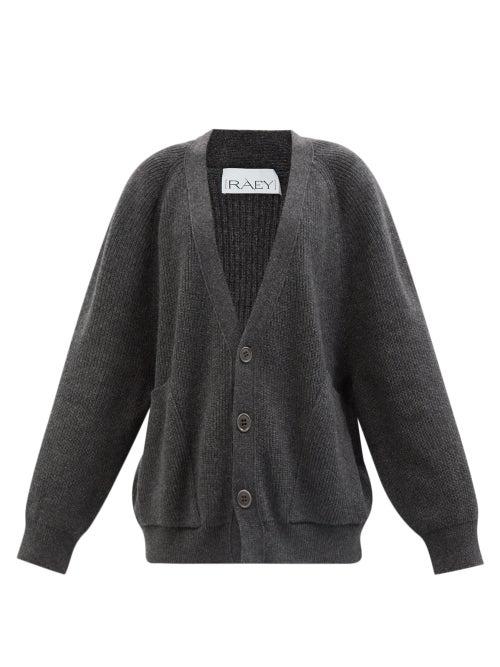 Raey - Recycled Wool-blend Pocket Front Cardigan - Womens - Charcoal