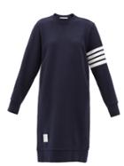 Thom Browne - Four-bar Cotton-jersey Sweater Dress - Womens - Navy