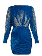 Matchesfashion.com Attico - Carolina Sequined Velvet Mini Dress - Womens - Blue
