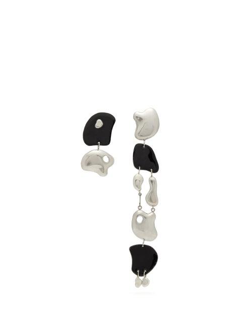 Matchesfashion.com Misho - Mini Wave Breaker Mismatched Silver Earrings - Womens - Silver