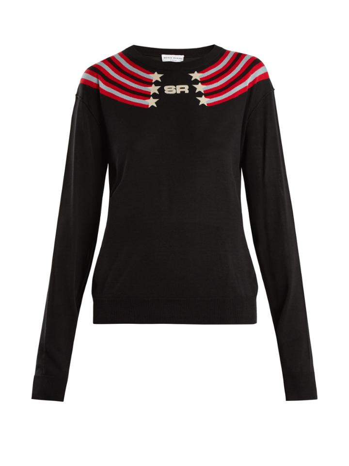 Sonia Rykiel Stars-intarsia Silk And Cotton-blend Sweater
