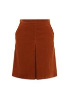 Matchesfashion.com A.p.c. - Coco Box Pleated Cotton Blend Corduroy Skirt - Womens - Brown