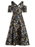 Matchesfashion.com Erdem - Yamal Floral Jacquard Dress - Womens - Black Multi