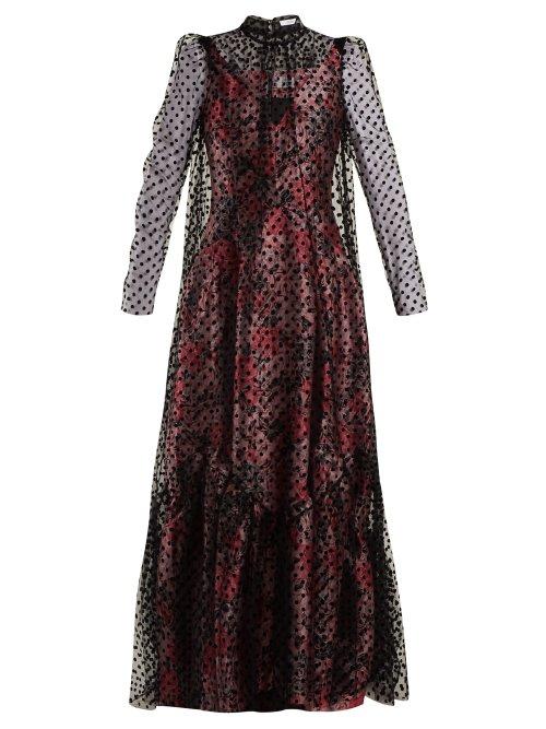 Matchesfashion.com Erdem - Eilian Tulle Overlay Floral Jacquard Gown - Womens - Pink Multi