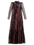 Matchesfashion.com Erdem - Eilian Tulle Overlay Floral Jacquard Gown - Womens - Pink Multi