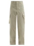 Matchesfashion.com Jacquemus - High-rise Cotton-canvas Wide-leg Trousers - Mens - Green