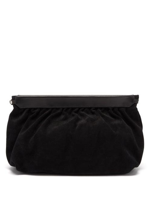 Isabel Marant - Luz Suede And Leather Clutch Bag - Womens - Black