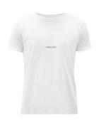 Mens Rtw Saint Laurent - Logo-print Cotton T-shirt - Mens - White
