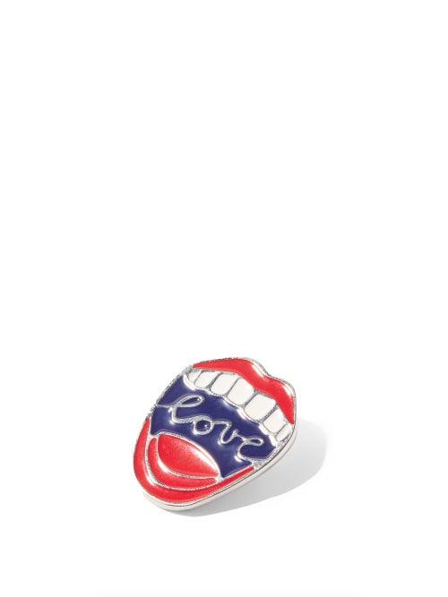 Matchesfashion.com Chlo - Love Lips Lacquered Pin - Womens - Red Multi