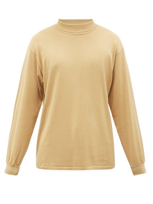 Auralee - Roll-neck Cotton-jersey Sweatshirt - Mens - Yellow