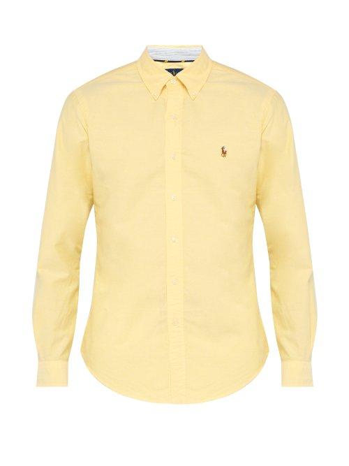Matchesfashion.com Polo Ralph Lauren - Slim Fit Cotton Oxford Shirt - Mens - Yellow