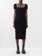 Proenza Schouler White Label - Square-neckline Cutout Rib-knit Jersey Midi Dress - Womens - Black