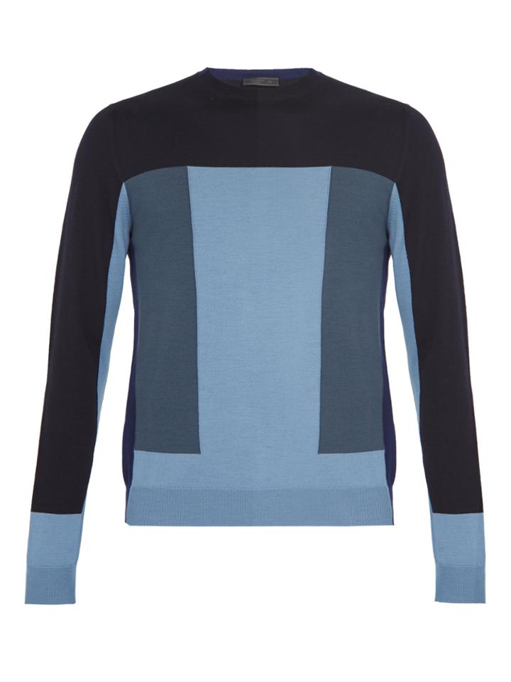 Prada Colour-block Wool Sweater