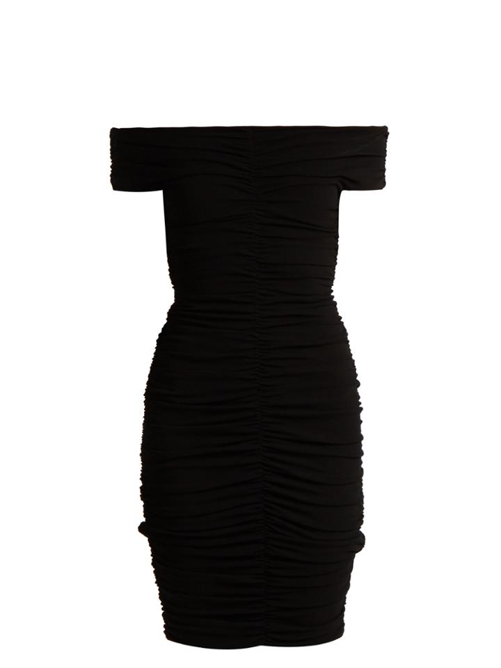 The Row Hali Off-the-shoulder Stretch-crepe Mini Dress