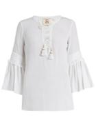 Figue Poet Ruffled-cuff Silk Blouse
