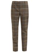 Matchesfashion.com Givenchy - High Rise Checked Wool Blend Trousers - Womens - Grey Multi