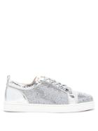 Matchesfashion.com Christian Louboutin - Louis Junior Crystal Embellished Trainers - Womens - Silver